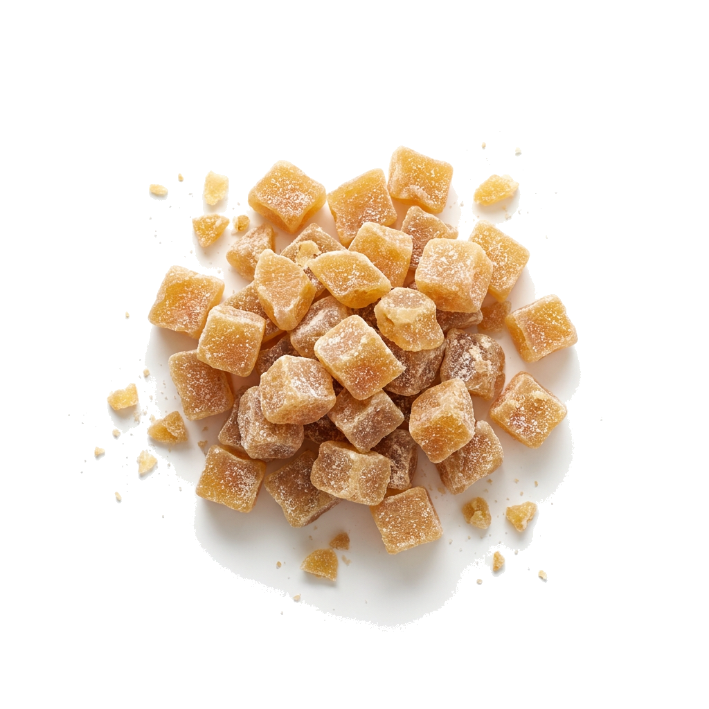 Ingwerstücke mit wenig Fruktose gesüßt