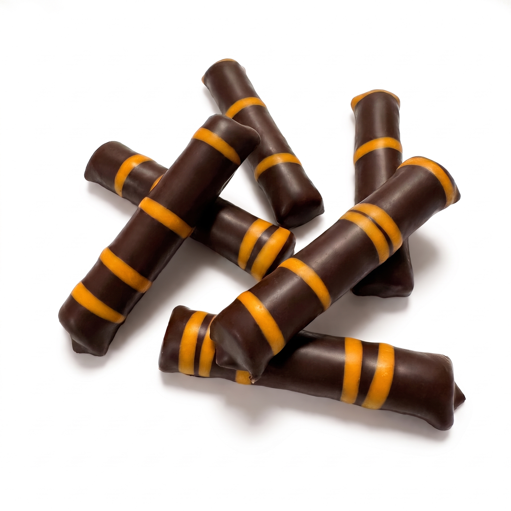 Orangen-Kokos-Stäbchen mit Zartbitterschokolade