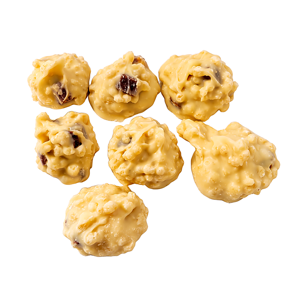 Vital-Crispies mit Cornflakes, in weißer Schokolade