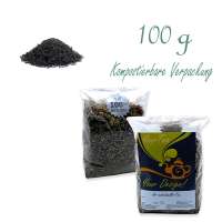 Kompostierbarer Zellglas-Beutel, Geprägtes Verschluss-Siegel aus Zuckerrohrpapier. Komplett abbaubar. Inhalt 100 g