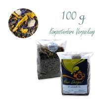 Kompostierbarer Zellglas-Beutel, Geprägtes Verschluss-Siegel aus Zuckerrohrpapier. Komplett abbaubar. Inhalt 100 g