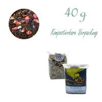 Kompostierbarer Zellglas-Beutel, Geprägtes Verschluss-Siegel aus Zuckerrohrpapier. Komplett abbaubar. Inhalt 40 g