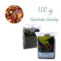 Kompostierbarer Zellglas-Beutel, Geprägtes Verschluss-Siegel aus Zuckerrohrpapier. Komplett abbaubar. Inhalt 100 g
