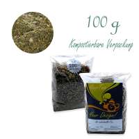 Kompostierbarer Zellglas-Beutel, Geprägtes Verschluss-Siegel aus Zuckerrohrpapier. Komplett abbaubar. Inhalt 100 g