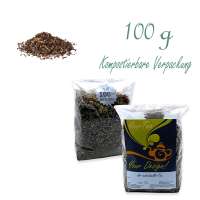 Kompostierbarer Zellglas-Beutel, Geprägtes Verschluss-Siegel aus Zuckerrohrpapier. Komplett abbaubar. Inhalt 100 g