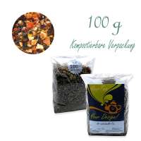 Kompostierbarer Zellglas-Beutel, Geprägtes Verschluss-Siegel aus Zuckerrohrpapier. Komplett abbaubar. Inhalt 100 g
