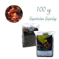 Kompostierbarer Zellglas-Beutel, Geprägtes Verschluss-Siegel aus Zuckerrohrpapier. Komplett abbaubar. Inhalt 100 g