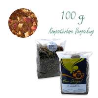 Kompostierbarer Zellglas-Beutel, Geprägtes Verschluss-Siegel aus Zuckerrohrpapier. Komplett abbaubar. Inhalt 100 g