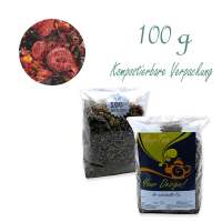 Kompostierbarer Zellglas-Beutel, Geprägtes Verschluss-Siegel aus Zuckerrohrpapier. Komplett abbaubar. Inhalt 100 g