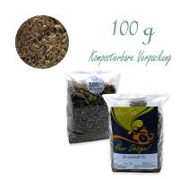 Kompostierbarer Zellglas-Beutel, Geprägtes Verschluss-Siegel aus Zuckerrohrpapier. Komplett abbaubar. Inhalt 100 g