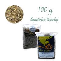Kompostierbarer Zellglas-Beutel, Geprägtes Verschluss-Siegel aus Zuckerrohrpapier. Komplett abbaubar. Inhalt 100 g
