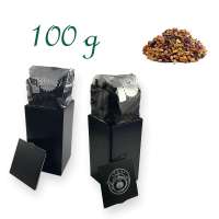 Quadratische Stülpdeckeldose, schwarz, Weißblech, Inhalt 100 g