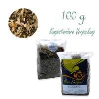 Kompostierbarer Zellglas-Beutel, Geprägtes Verschluss-Siegel aus Zuckerrohrpapier. Komplett abbaubar. Inhalt 100 g