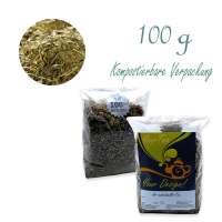 Kompostierbarer Zellglas-Beutel, Geprägtes Verschluss-Siegel aus Zuckerrohrpapier. Komplett abbaubar. Inhalt 100 g