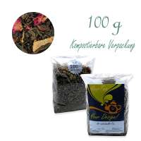 Kompostierbarer Zellglas-Beutel, Geprägtes Verschluss-Siegel aus Zuckerrohrpapier. Komplett abbaubar. Inhalt 100 g