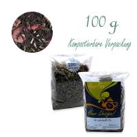 Kompostierbarer Zellglas-Beutel, Geprägtes Verschluss-Siegel aus Zuckerrohrpapier. Komplett abbaubar. Inhalt 100 g