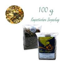 Kompostierbarer Zellglas-Beutel, Geprägtes Verschluss-Siegel aus Zuckerrohrpapier. Komplett abbaubar. Inhalt 100 g