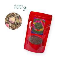 Aluverbundfolien-Standbodenbeutel, Aromabeutel, rot, mit Fenster, Inhalt 100 g