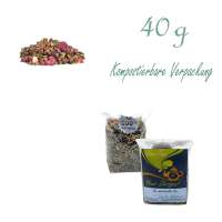 Kompostierbarer Zellglas-Beutel, Geprägtes Verschluss-Siegel aus Zuckerrohrpapier. Komplett abbaubar. Inhalt 40 g
