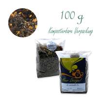 Kompostierbarer Zellglas-Beutel, Geprägtes Verschluss-Siegel aus Zuckerrohrpapier. Komplett abbaubar. Inhalt 100 g
