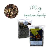 Kompostierbarer Zellglas-Beutel, Geprägtes Verschluss-Siegel aus Zuckerrohrpapier. Komplett abbaubar. Inhalt 100 g