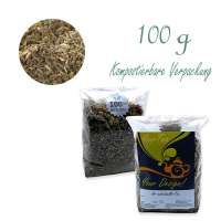 Kompostierbarer Zellglas-Beutel, Geprägtes Verschluss-Siegel aus Zuckerrohrpapier. Komplett abbaubar. Inhalt 100 g